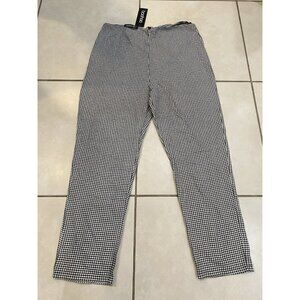 NWT Boohoo Gingham Black And White Straight Leg Pants US Women’s Size 8